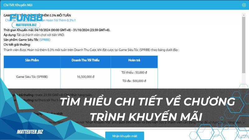 Tìm hiểu chi tiết về chương trình khuyến mãi game siêu tốc tại Fun88